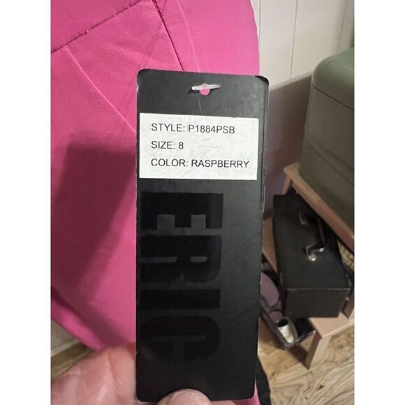 Eric Womens 8 Raspberry Pink Wide Flared Leg Ankle Pants Elastic Back NWT - Picture 5 of 7